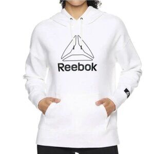 Reebok Hoodie Light Gray Long Sleeve Kangaroo Pocket Womens M Soft